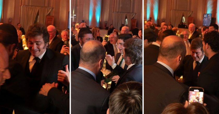 Milei bailó canciones hebreas en una gala internacional