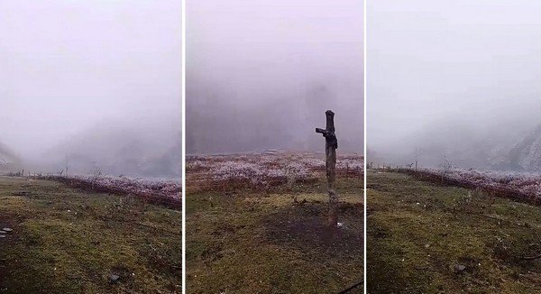 Insólito: cayó nieve en Trancas