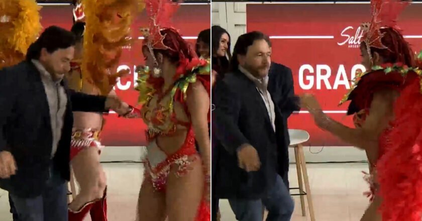 El gobernador Gustavo Sáenz bailó samba tras anunciar nuevos vuelos entre Salta y Río de Janeiro
