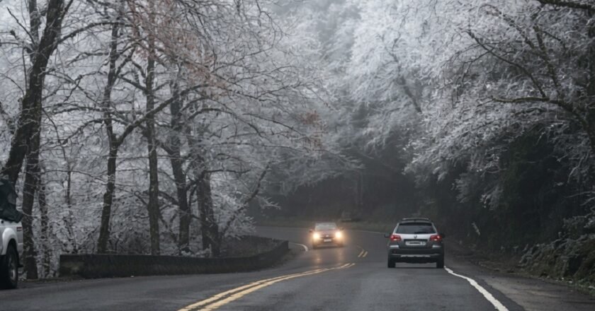 Frío extremo: interrumpen el tránsito en la Ruta 307 por hielo y nieve en Tafí del Valle