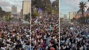 No duerme nadie hoy: una multitud copó la Plaza Independencia tras la histórica victoria argentina