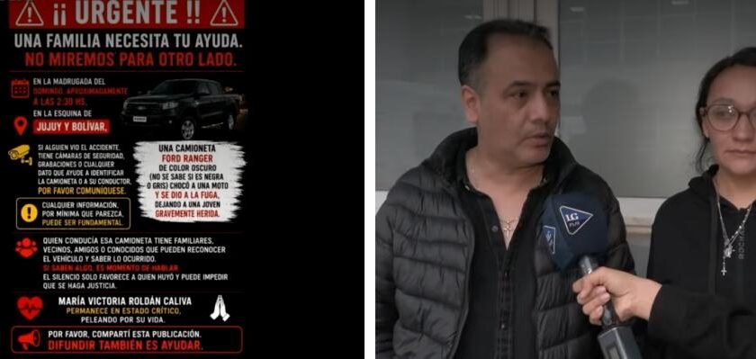 Joven lucha por su vida tras ser atropellada por una camioneta que escapó: la familia pide ayuda para identificar al conductor