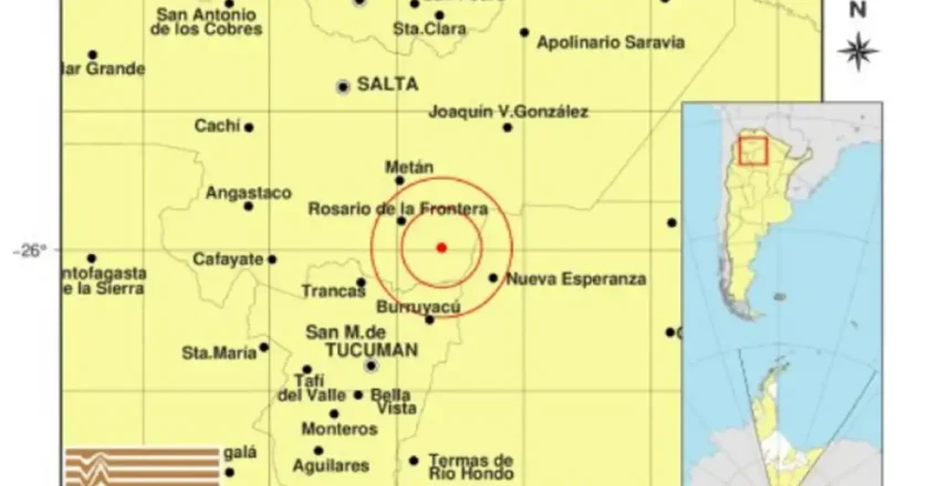 Un sismo de magnitud 3,8 se sintió en Tucumán, Salta y Santiago del Estero