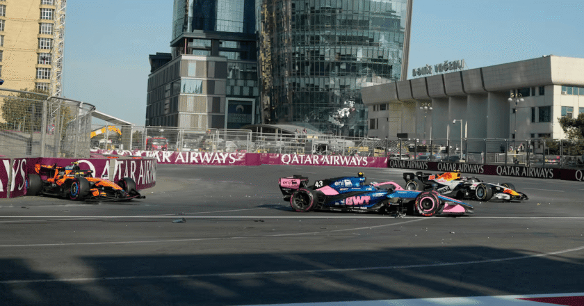 Colapinto abandonó el GP de Azerbaiyán tras un choque con Gasly