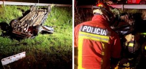 Accidente fatal en la ruta 9: una persona murió y otra tuvo que ser rescatada por bomberos tras volcar