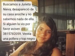 Buscan intensamente a Julieta, una niña de 12 años